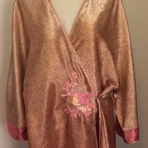 Sensara Silky Embroidery Animal Print Robe - Picture 3 of 7